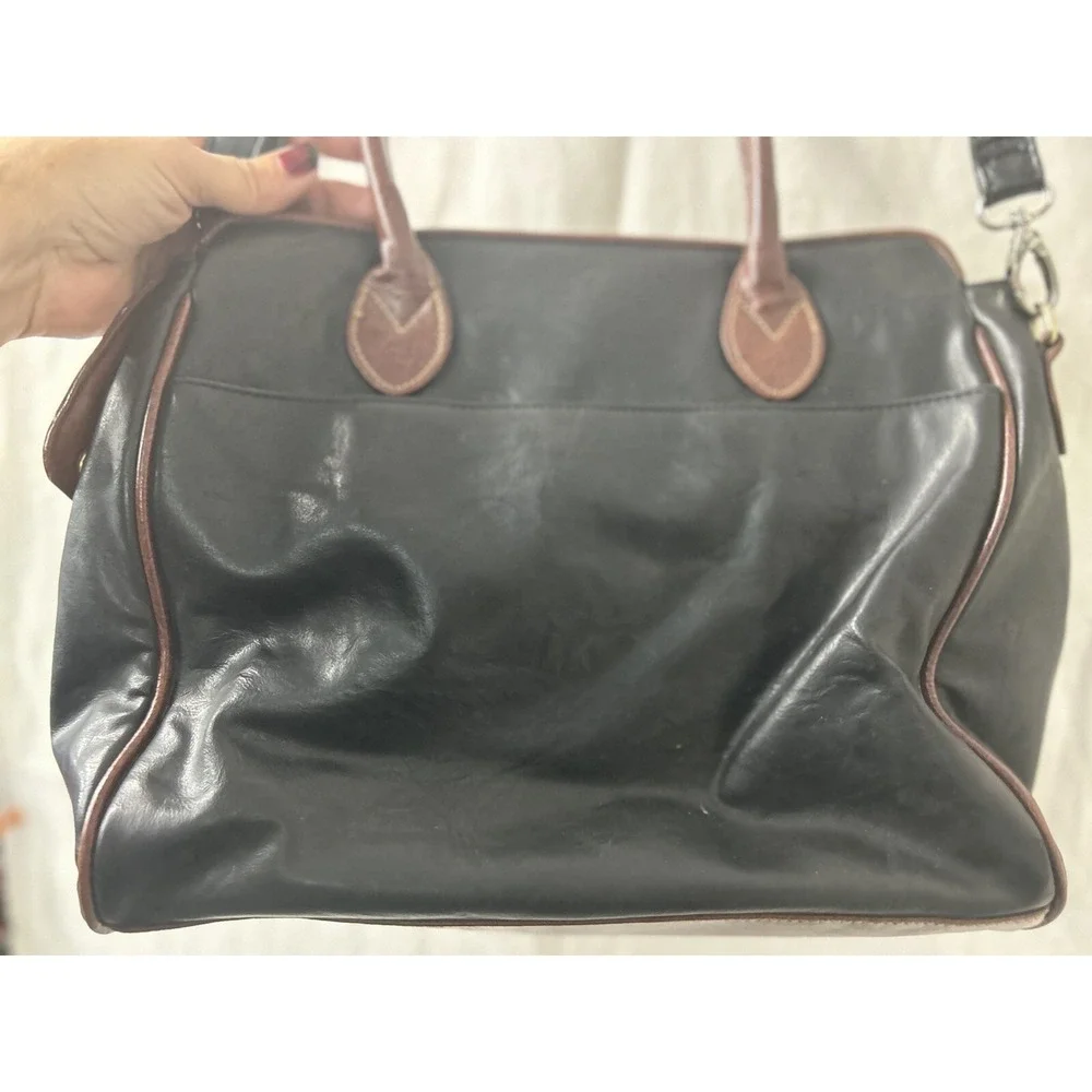 Rosetti Black Faux Leather Satchel Purse‎ Handbag